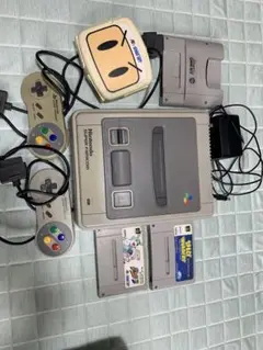 【通電確認済】任天堂スーファミ本体 、コントローラー、周辺機器、ソフト