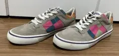 レア ALIFE NYC スエード スニーカー グレー x ピンク アーガイル