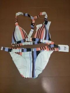 VOLCOM 水着 XS ボーダー ストライプ ビキニ セパレート