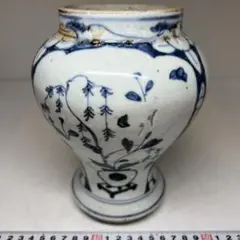 李朝 染付 魚紋 壷 花瓶 李朝 染付 魚紋 壷 花瓶 - メルカリ