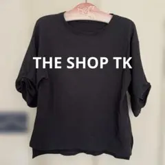 THE SHOP TK 黒 五分袖トップス