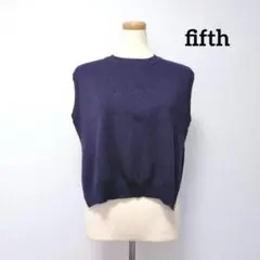 【フィフス】 ニットベスト ノースリーブ バックスリット サイドスリット 紺
