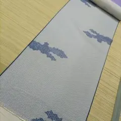 Y1461 丹後ちりめん 小紋 白 紺