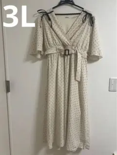maki melume カシュクールワンピース　ドット柄大きいサイズ