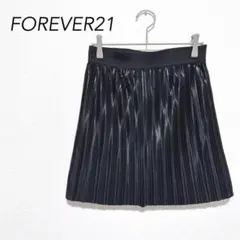 【フォーエバー21】ミニスカート ウエストゴム プリーツ 光沢 ポリエステル