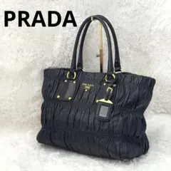 【PRADA】国内発送 ナッパ ゴーフル ハンドバッグ 三角ロゴ PRADA - 良品 PRADA プラダ 三角ロゴ ナイロン テスート メタル