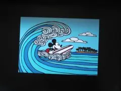 A4 額付き ポスター Hawaii ミッキーマウス サーフ アート 波