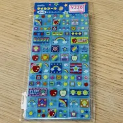 平成レトロ タイルシール ラメ 青