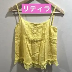 LITIRAリティラ　レース付きイエローキャミソール　イエロー　レディース