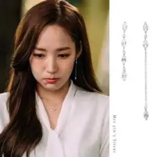 キム秘書はいったいなぜ ピアス 韓国 S925 チェーン シルバー パクミニョン