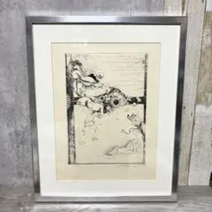 多賀新 銅版画 1975年 限定55部 額装 サイン入り 多賀新 銅版画 1975年 限定55部 額装 サイン入り