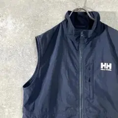 HELLY HANSEN　ナイロンベスト　ネイビー　ロゴプリント　シンプル