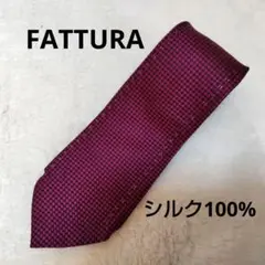 FATTURA ファットゥーラ ネクタイ ブラック ワインレッド シルク100%