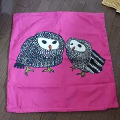 IKEA フクロウデザイン クッションカバー ピンク