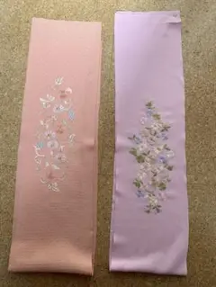 刺繍 半衿 刺繍衿 2種類おまとめ ピンク オレンジ 可愛い 振袖