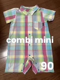 Combi mini チェック柄ロンパース
