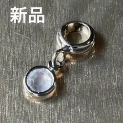 【新品】ミニネックレストップ　シルバー枠・ホワイトストーン　華奢