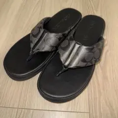 COACH ロゴ入り ブラック トングサンダル
