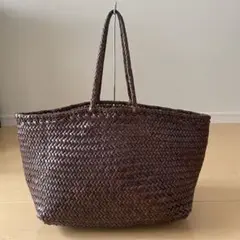 美品♪DRAGON ドラゴン ショルダートートバッグ 革編み 肩掛け可 A4可