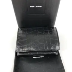Saint Laurent サンローラン レザー 折財布 ブラック ブランド