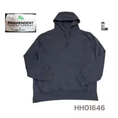 INDEPENDENT無地パーカースウェットトレーナーLブラック