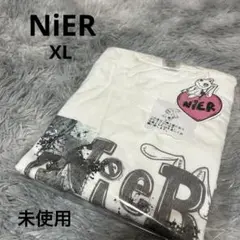 【未使用】 NiER スカル プリント Tシャツ ステッカー付 XL ホワイト
