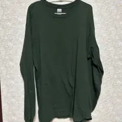 GILDAN ダークグリーン 長袖シャツ