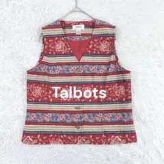 タルボット 花柄マルチボーダーベスト S バラ レッド 個性 派手 マニッシュ♪