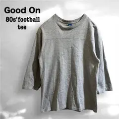 Good On 80s' フットボール Tシャツ 杢グレー 七分袖 グッドオン