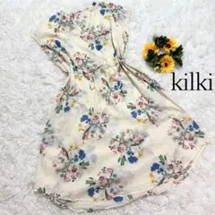 kilki　キルキーワンピースコットン100% インド綿花柄　ベルト付き