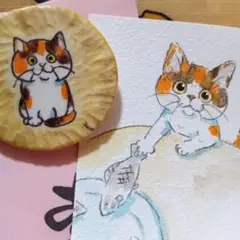 ブローチ&原画の絵