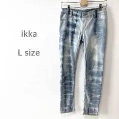美品　イッカ　ikka スキニーパンツ　ストレッチ　伸縮　デニム　L 細身