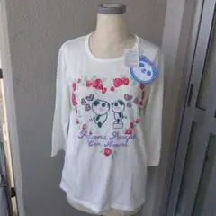☆レディースTシャツ☆【LOVE パンダ】7分袖Tシャツ（Lサイズ）《新品》