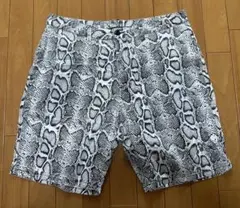 パイソンショーツ ショートパンツ ハーフパンツ(W88)(白)蛇 へび ヘビ