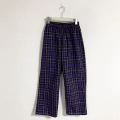【美品】さ4 WEGOウィゴー パンツ 紫パープル チェック ウエストゴム お得