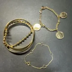 【まとめ売り】ブレスレット バングル 3点セット ショート 華奢 エリザベス女王