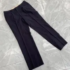 Aquascutum スラックス ネイビー ウール混 ストレート サイズ36