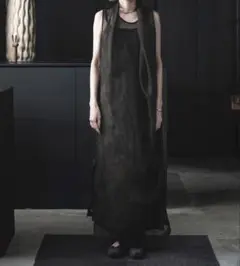 UMA WANGシースルーロングドレス 黒