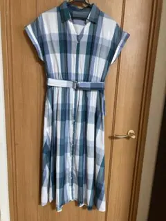 クロスツー　ブロックチェックワンピース　Mサイズ