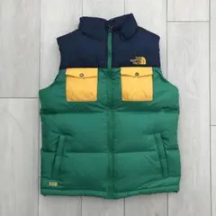ノースフェイス子供キッズ550フィルグリーン緑ヌプシダウンベストジャケット