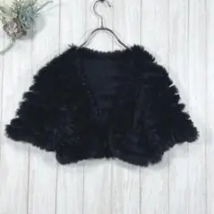 ☆アルファベッツアルファベット (F) ファーショート ボレロ 黒 ラビット
