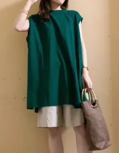Green Parks☆リブポイントノースリーブチュニック
