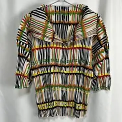 【極美品】2002 PLEATS PLEASE 総柄 プリーツ ブラウス