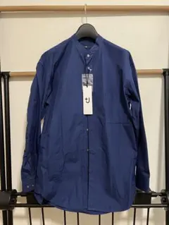＋J UNIQLO スーピマコットンオーバーサイズ ブルーシャツ S