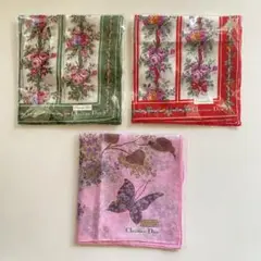 Christian Dior ディオール ハンカチ　3枚セット