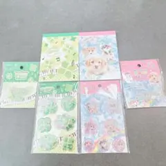 amifa セリア　カプセルシール　おはじき　クローバー　アニマル　平成レトロ