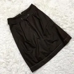 エポカEPOCA ひざ丈スカート ブラウン M相当 Aライン