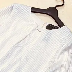 a81/新品♡GALLORIAグロリア 華やぎカットソーL フォーマルにも 白