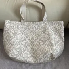 トートバッグ　手作り　ダマスク柄