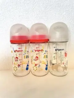 【美品】Pigeon 哺乳瓶 母乳実感　ガラス　240ml ３本